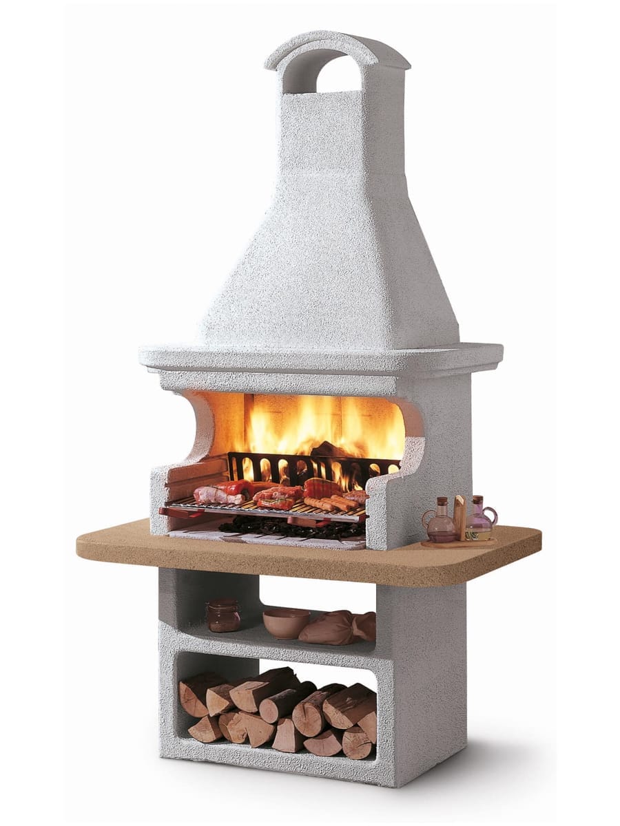 arredo giardino ad avella barbecue cemento bianco 4 emme
