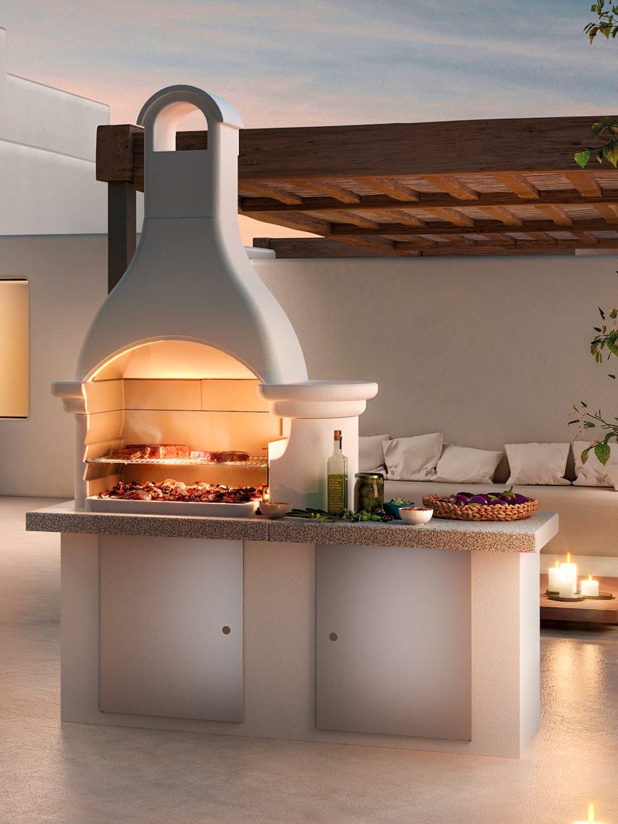 arredo giardino ad avella barbecue muratura cappa bianca 4 emme