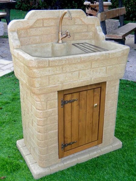 arredo giardino ad avella lavello muratura anta legno 4 emme