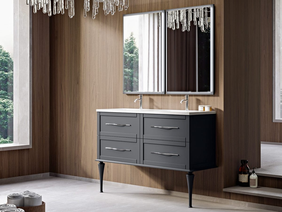 mobili bagno ad avella mobile bagno classico doppio lavabo grigio 4 emme