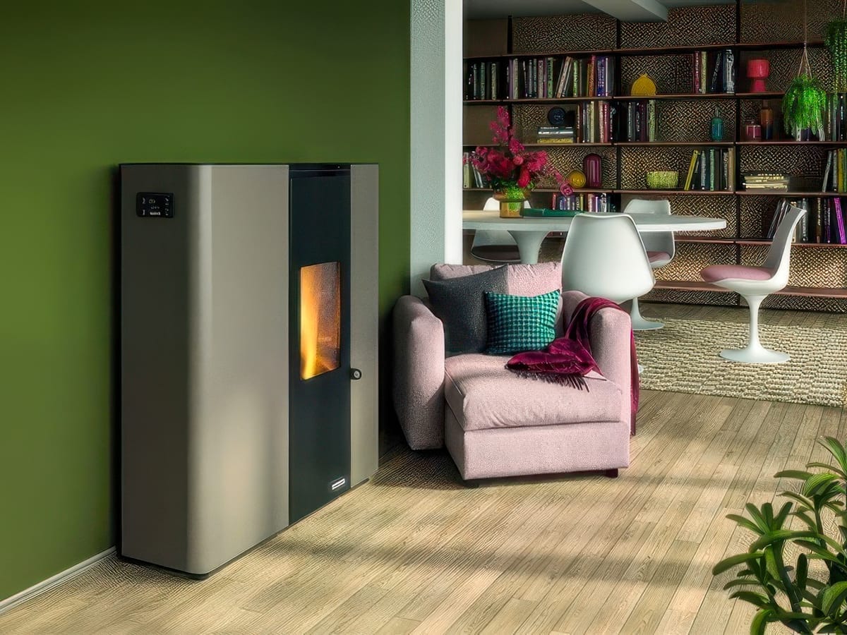 vendita stufe a pellet e camini ad avella stufa rossa ceramica